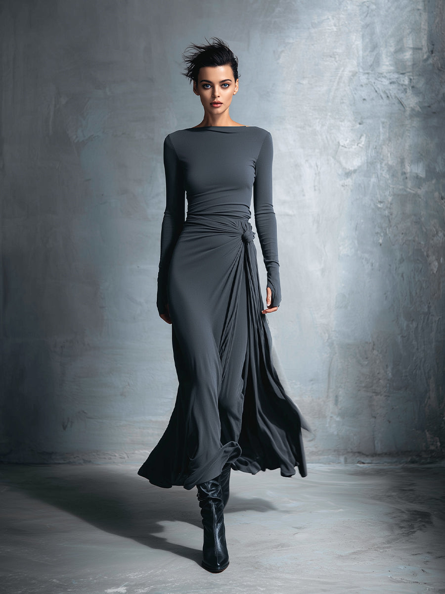 Gabriella – Long dress with side knot