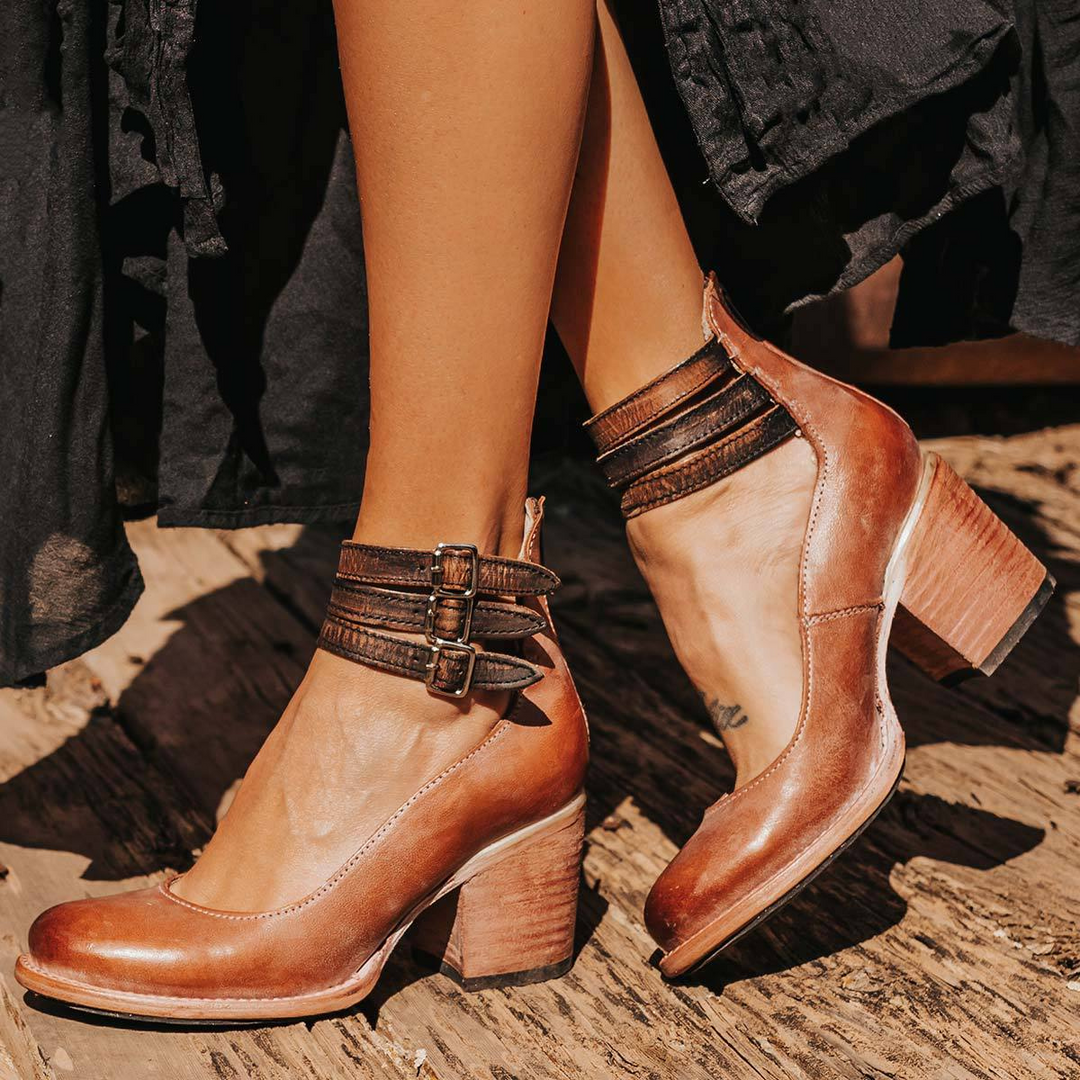 Georgette | Sandales à talon triple boucle