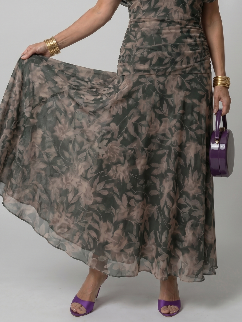 Annie | Robe Midi Décontractée à Épaule Dénudée