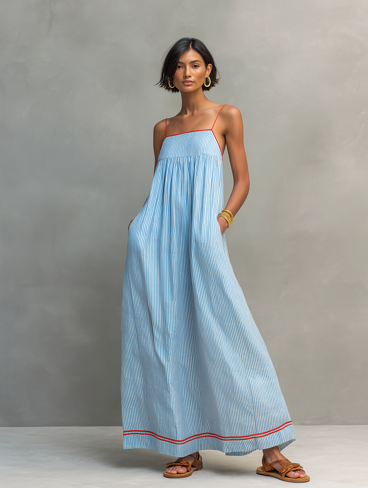 Colette | Robe maxi rayée légère
