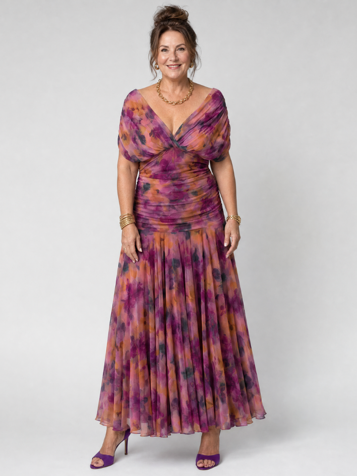 Annie | Robe Midi Décontractée à Épaule Dénudée