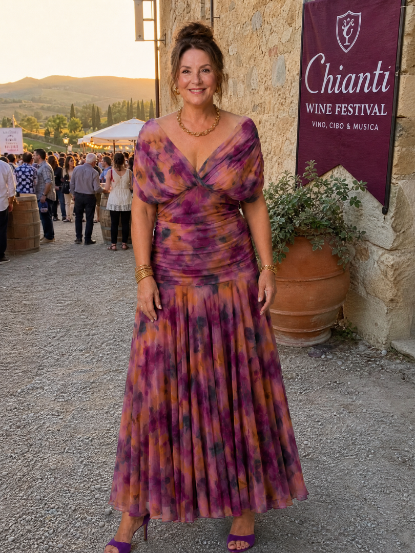 Annie | Robe Midi Décontractée à Épaule Dénudée