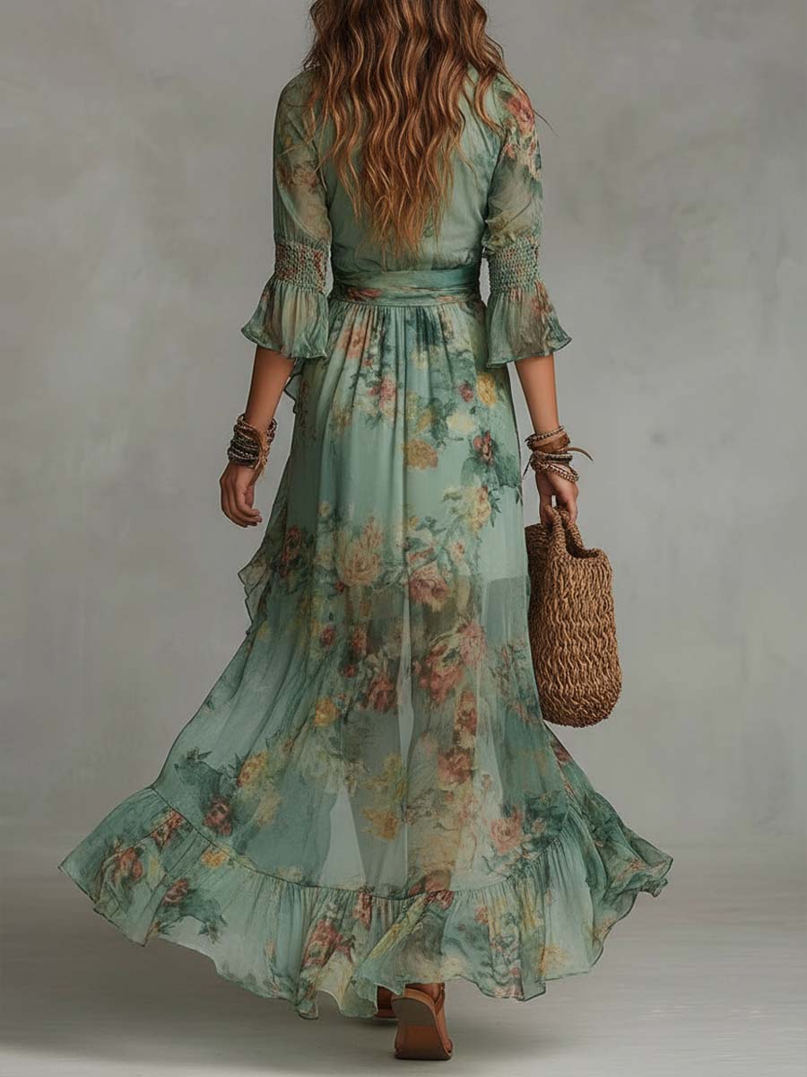 Aurélie | Robe maxi bohème florale