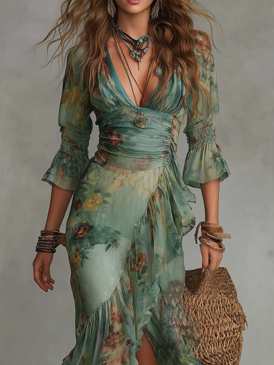 Aurélie | Robe maxi bohème florale
