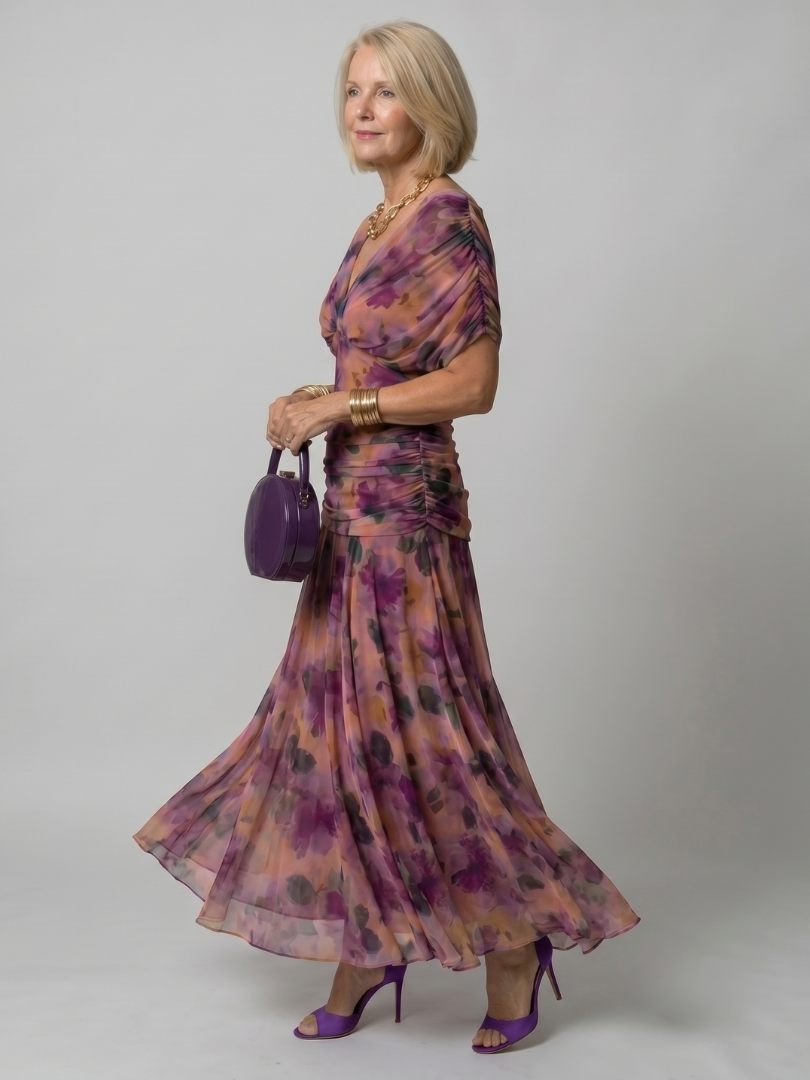 Annie | Robe Midi Décontractée à Épaule Dénudée