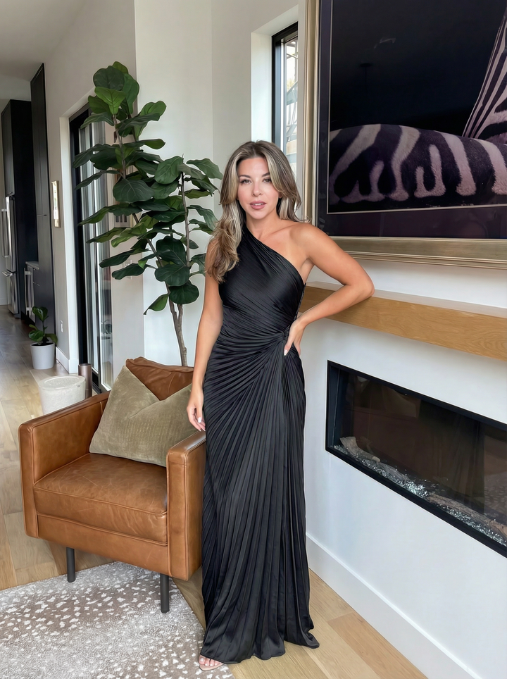 Aurelia – One-Shoulder Pleated Dress