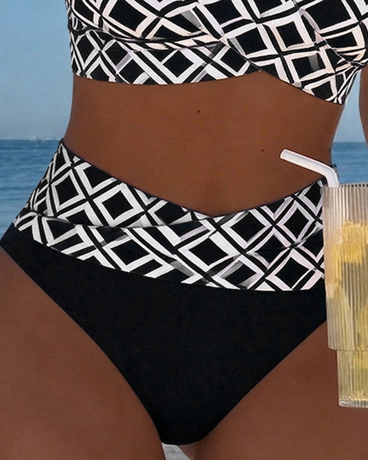 Twee-delig Bikini Met Bh-Snit En Diamantpatroon