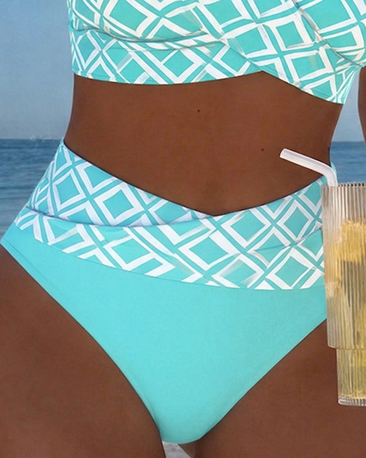 Twee-delig Bikini Met Bh-Snit En Diamantpatroon