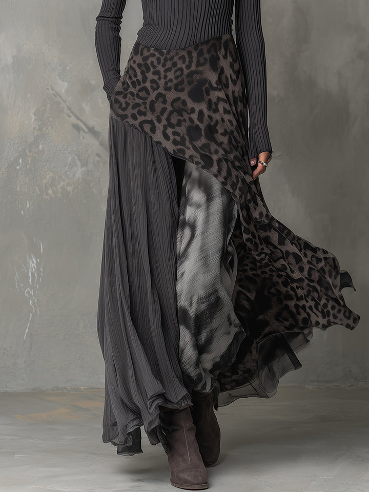 Martine | Robe longue bohème léopard