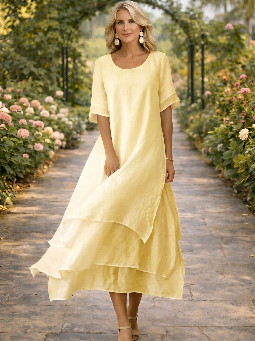 Aria | Robe maxi fluide à volants