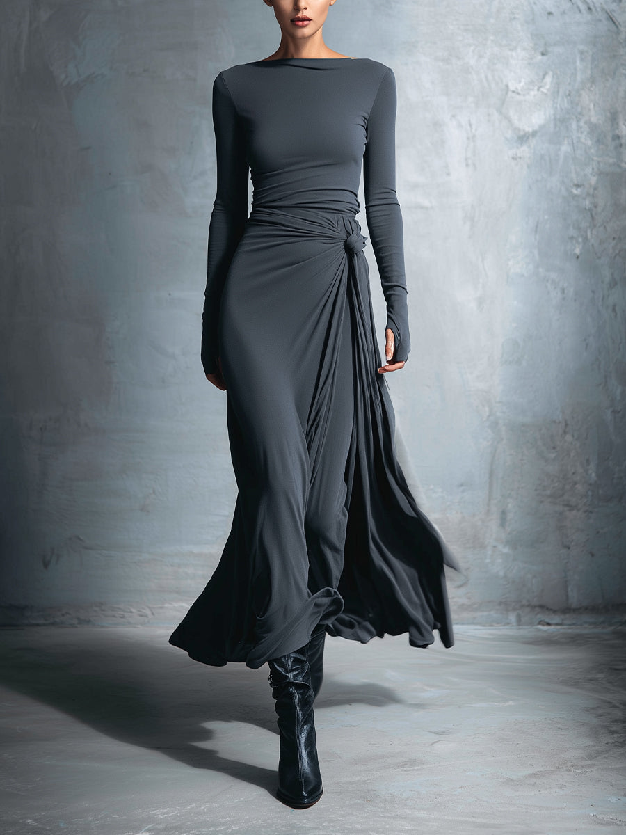 Gabriella – Long dress with side knot