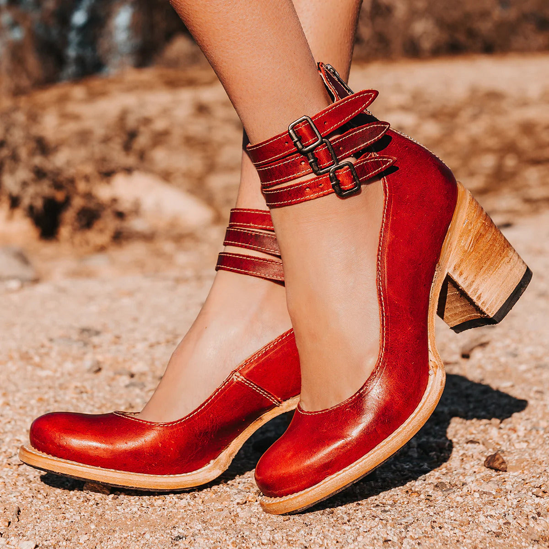 Georgette | Sandales à talon triple boucle
