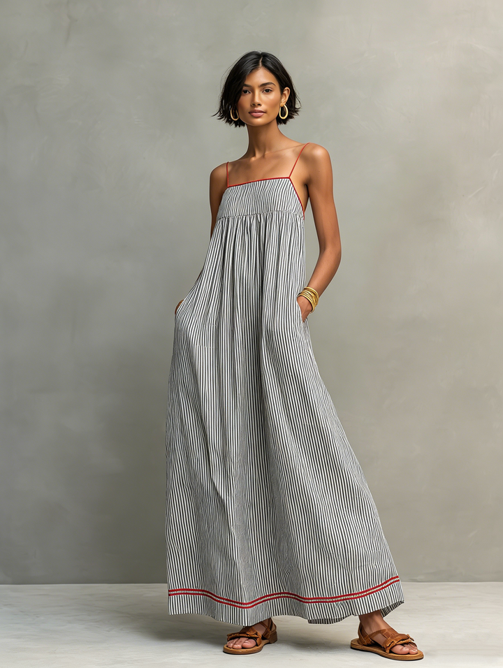 Colette | Robe maxi rayée légère