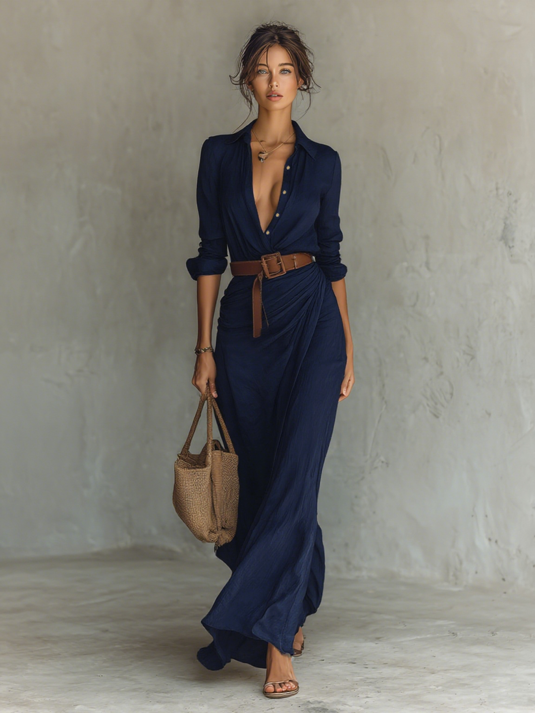 Solène | Robe longue chemise élégante