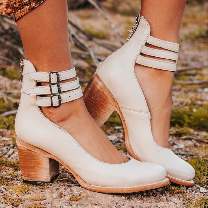 Pauline | Sandales à talon triple boucle