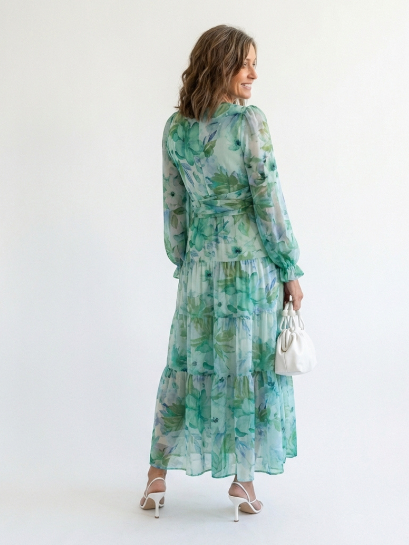 Amélie | Robe maxi florale à manches longues