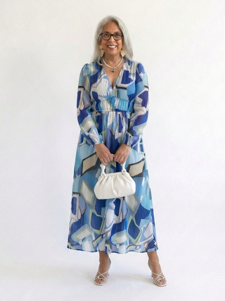 Susana | Vestido Maxi Floral de Manga Larga