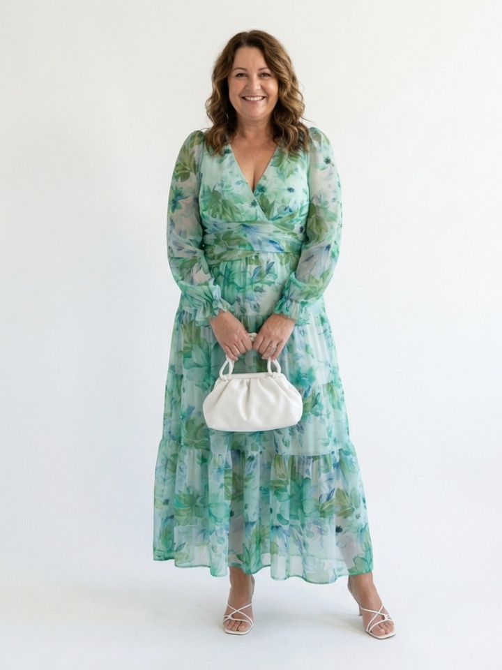 Amélie | Robe maxi florale à manches longues