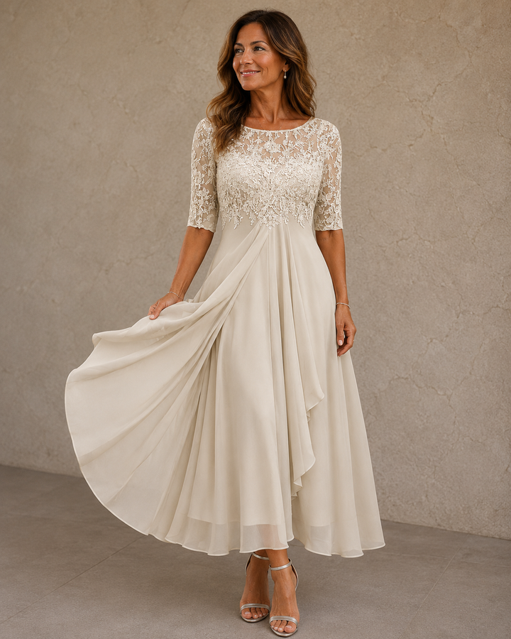 Abella™ | Abito in Pizzo e Chiffon