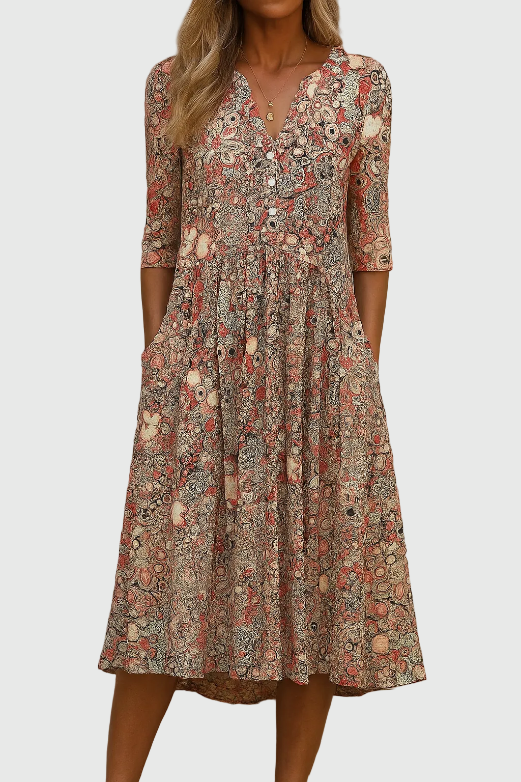 Harlow | Graceful V-Neck Elegance Midi Dress111111111111111121312312321