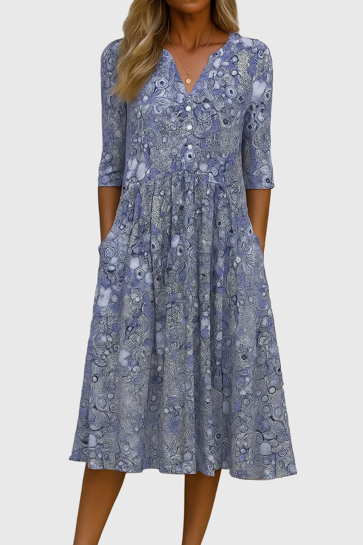 Rosa | Elegante vestido midi con escote en V