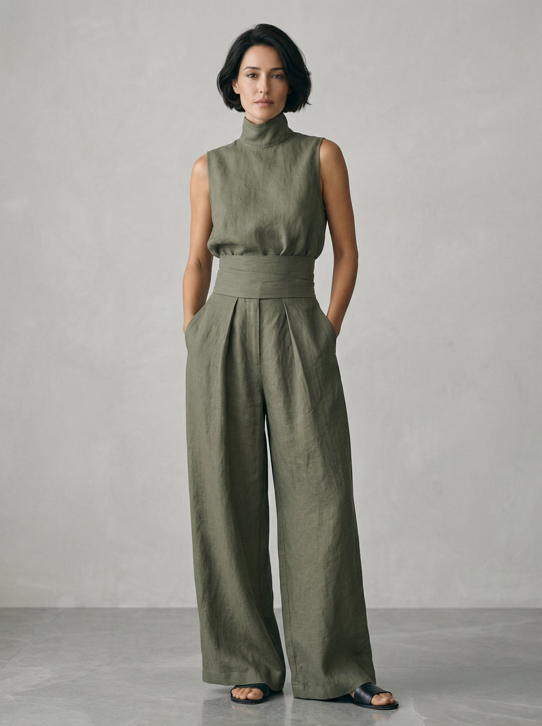 Minimalist Sleeveless Top Set