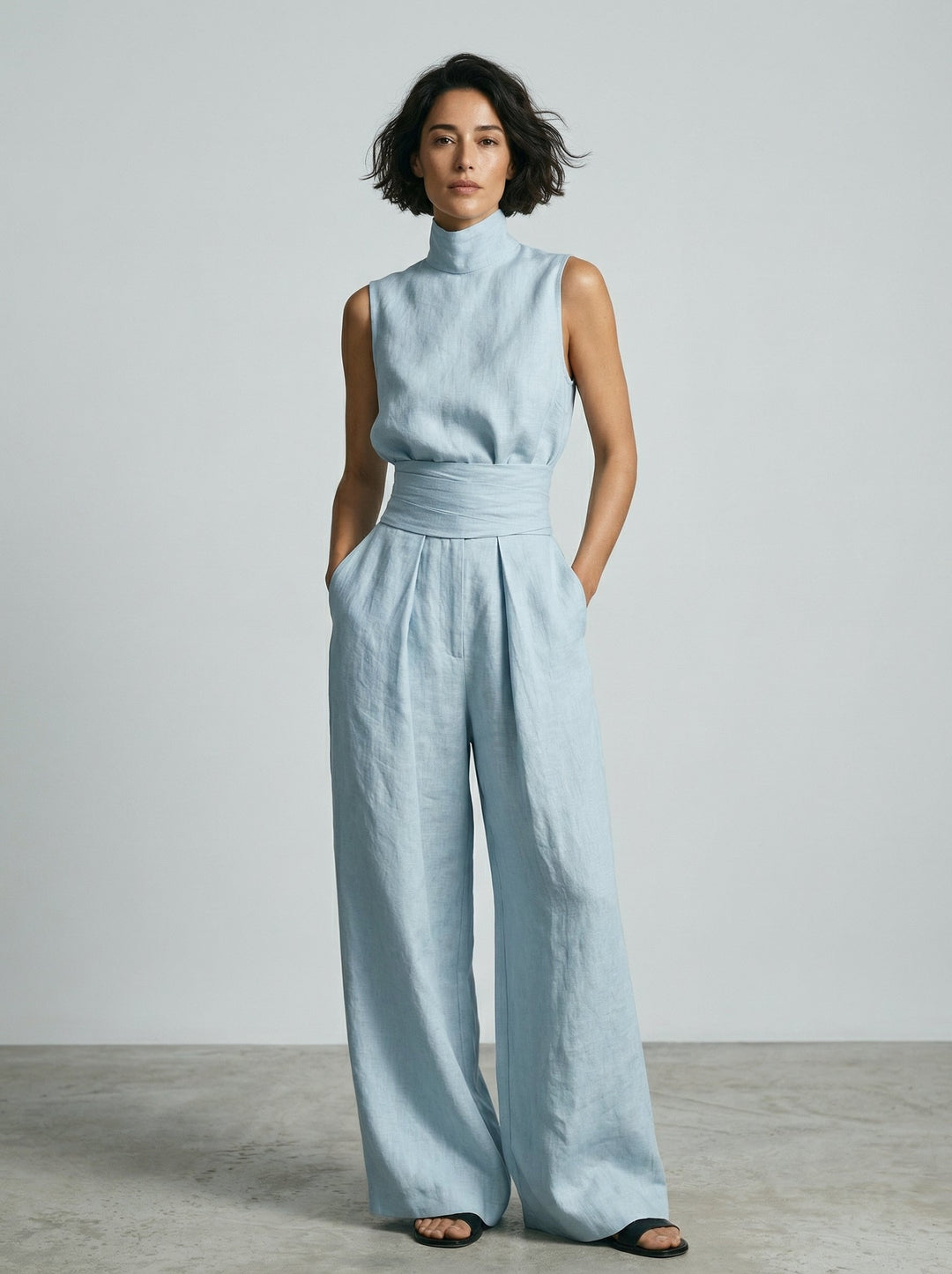 Minimalist Sleeveless Top Set