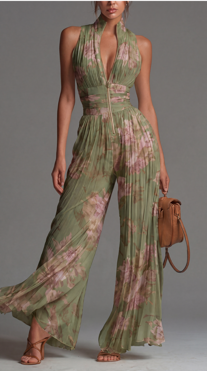 Ariane | Combinaison fluide en chiffon plissé