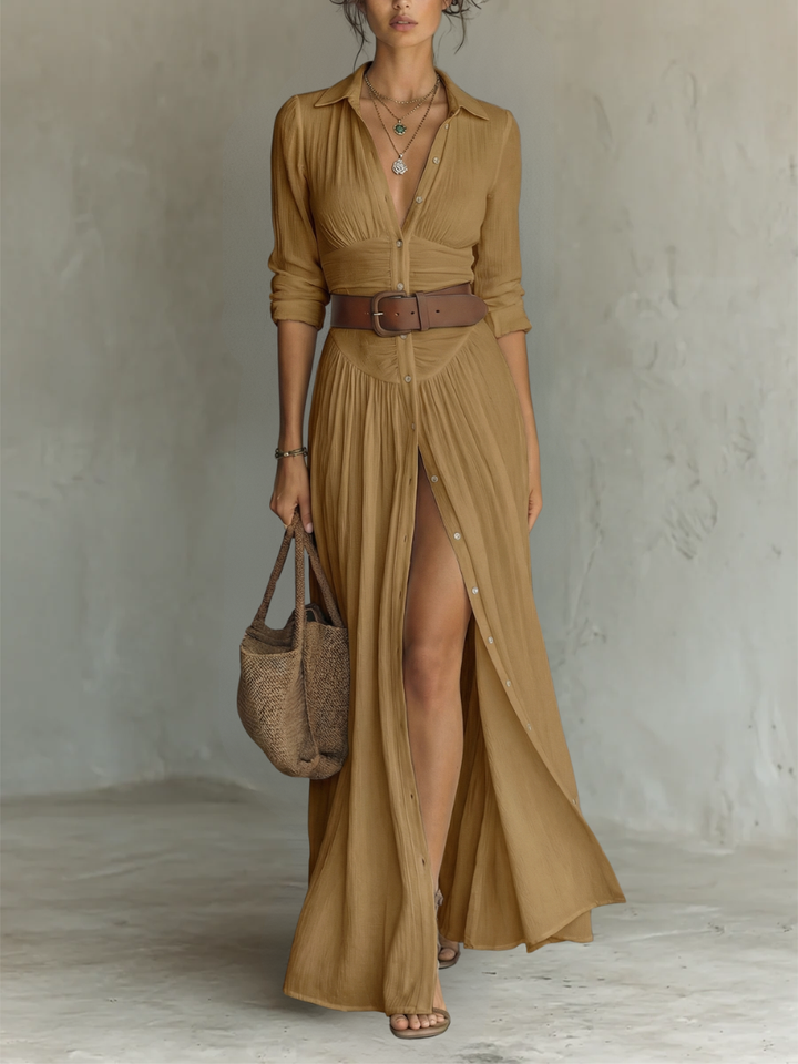 Madeleine | Robe longue boutonnée