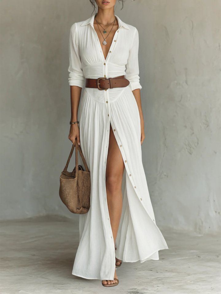 Madeleine | Robe longue boutonnée