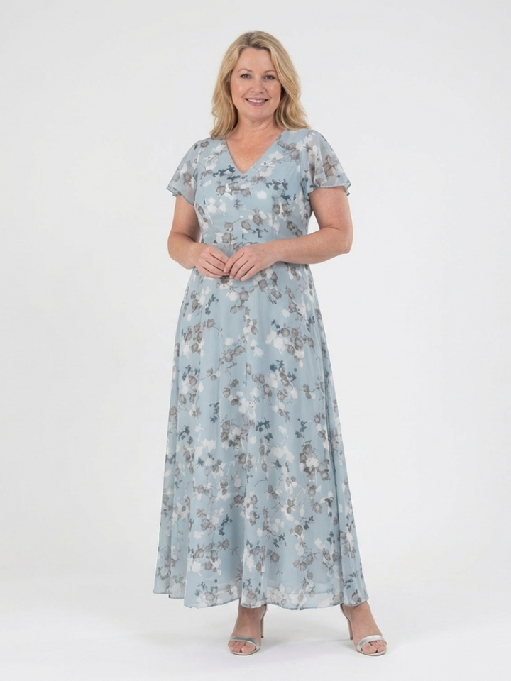 Isabelle | Robe maxi florale en chiffon
