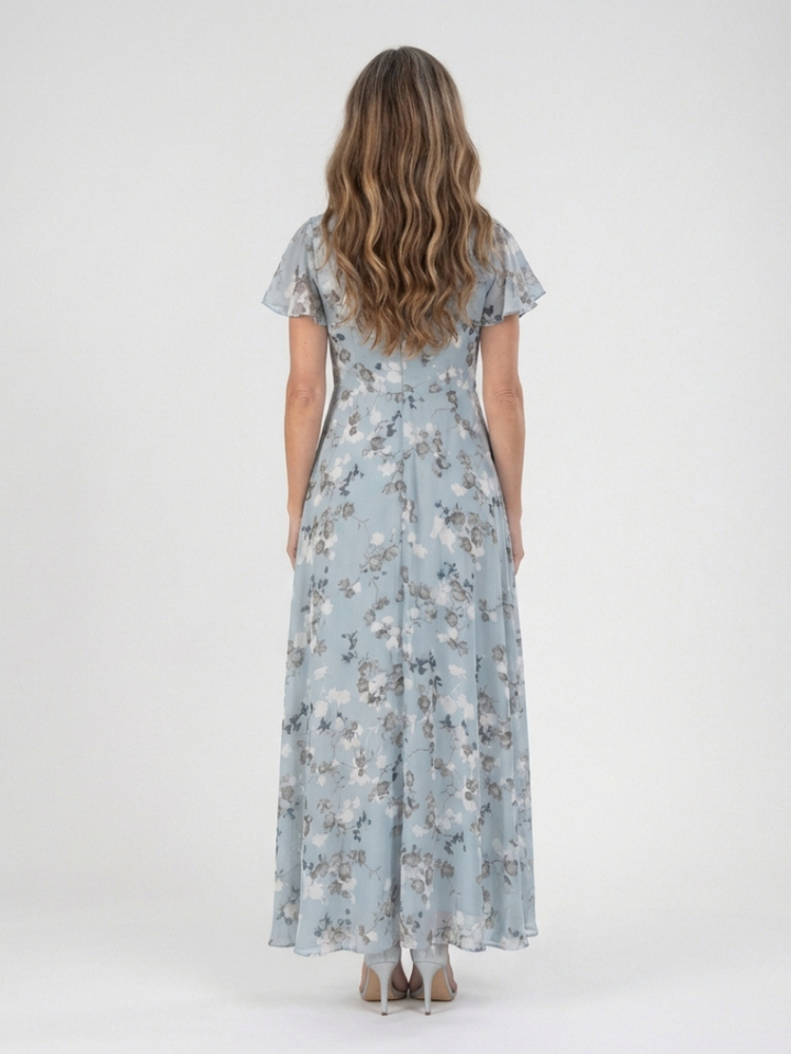 Nuria | Vestido Maxi de Chifón Floral