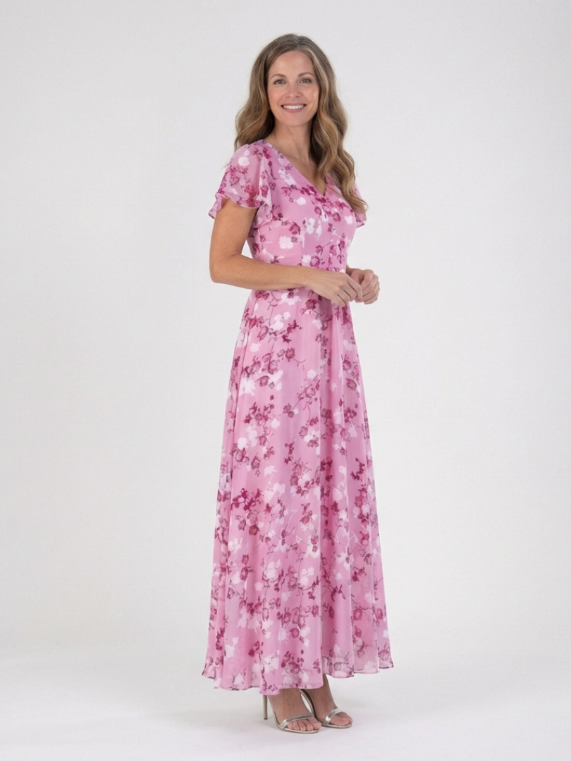 Isabelle | Robe maxi florale en chiffon