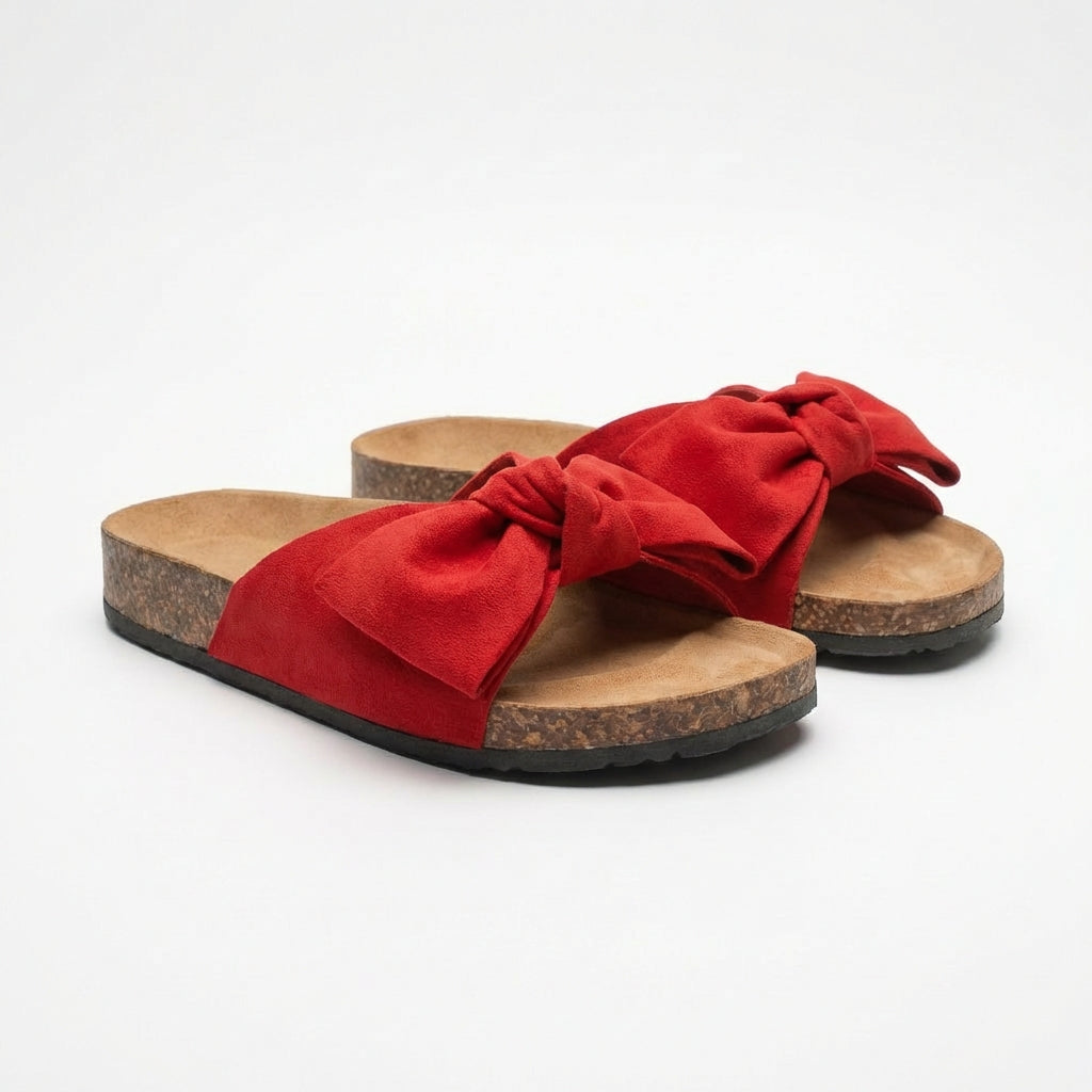 Luna | Sandalias Mujer Con Lazo Decorativo Y Suela Plana | Veraniego