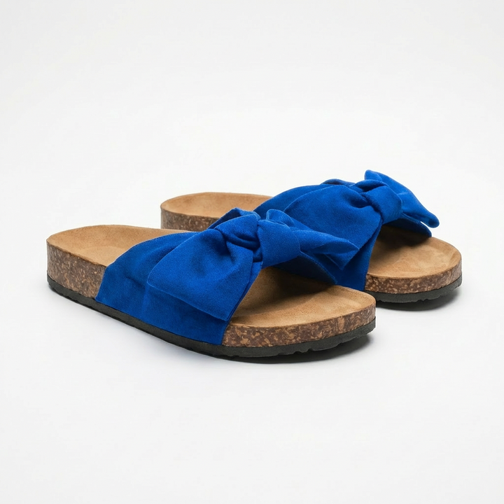 Luna | Sandalias Mujer Con Lazo Decorativo Y Suela Plana | Veraniego