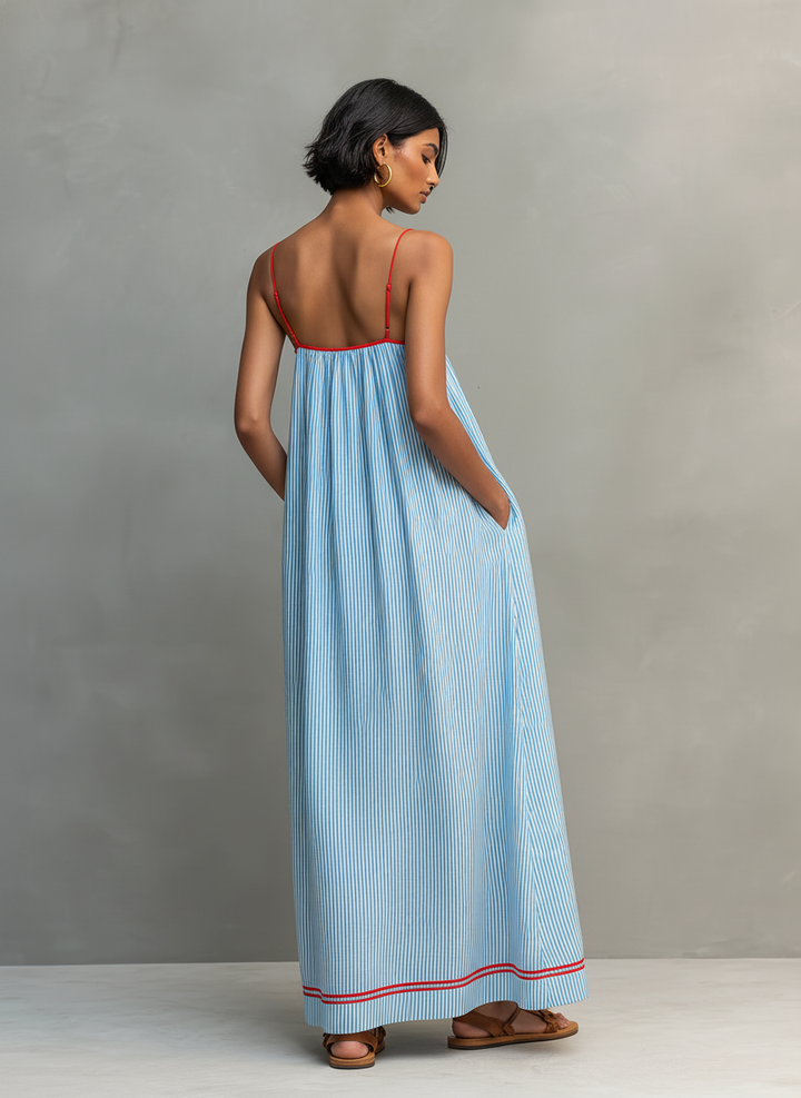 Colette | Robe maxi rayée légère