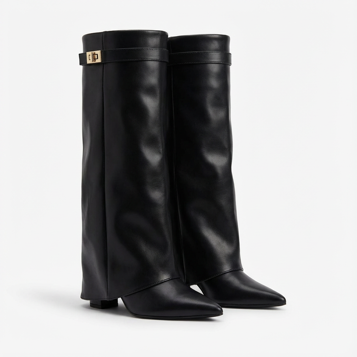 Nicole | Botas de Mujer hasta la Rodilla con Tacón Ancho y Punta Estilizada