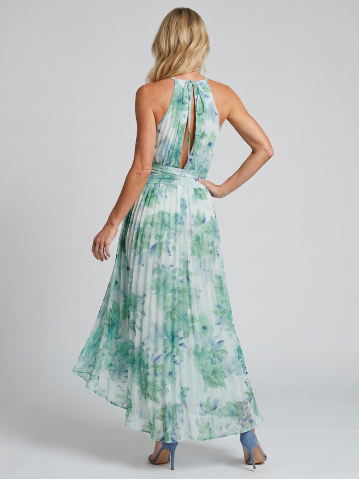 Pauline | Robe midi plissée à motif floral doux