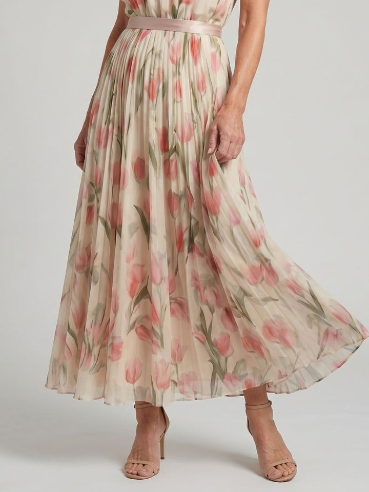 Aurélie | Robe midi florale à encolure halter