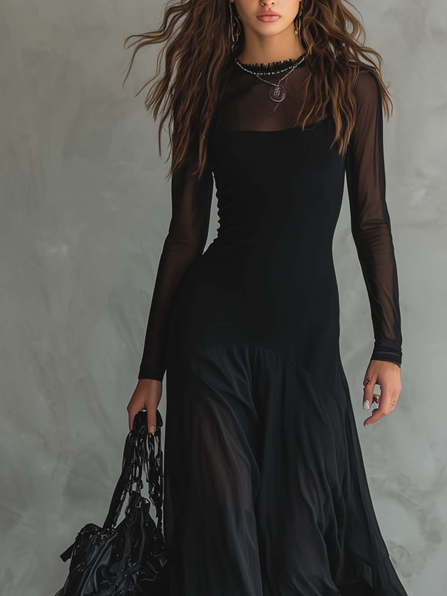 Élodie | Robe maxi fluide en tulle