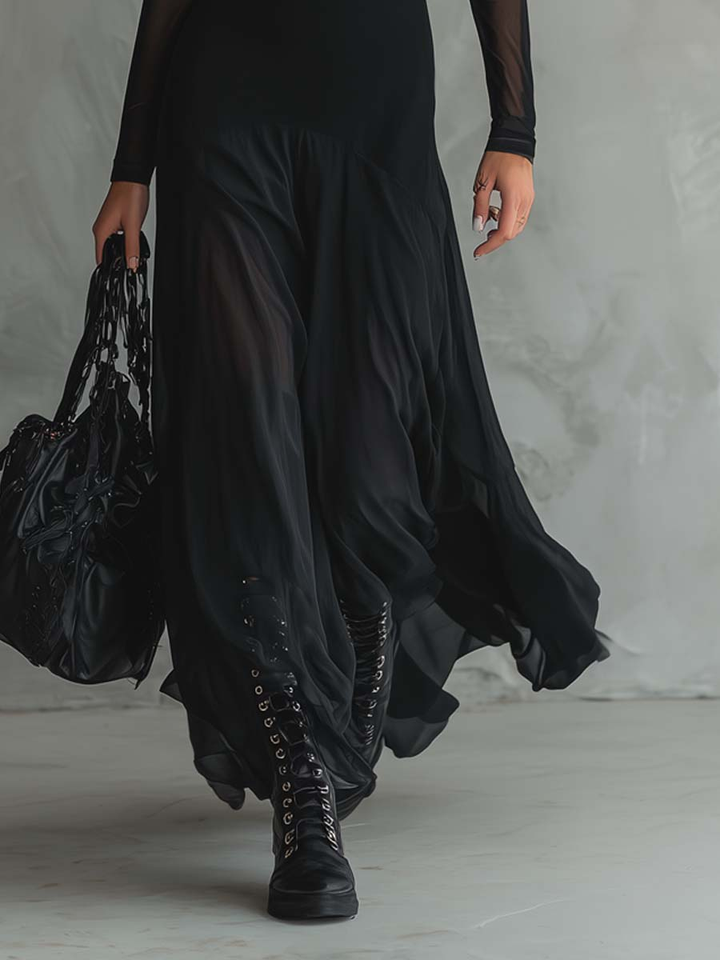 Élodie | Robe maxi fluide en tulle