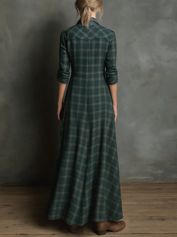 Valérie | Robe longue à carreaux