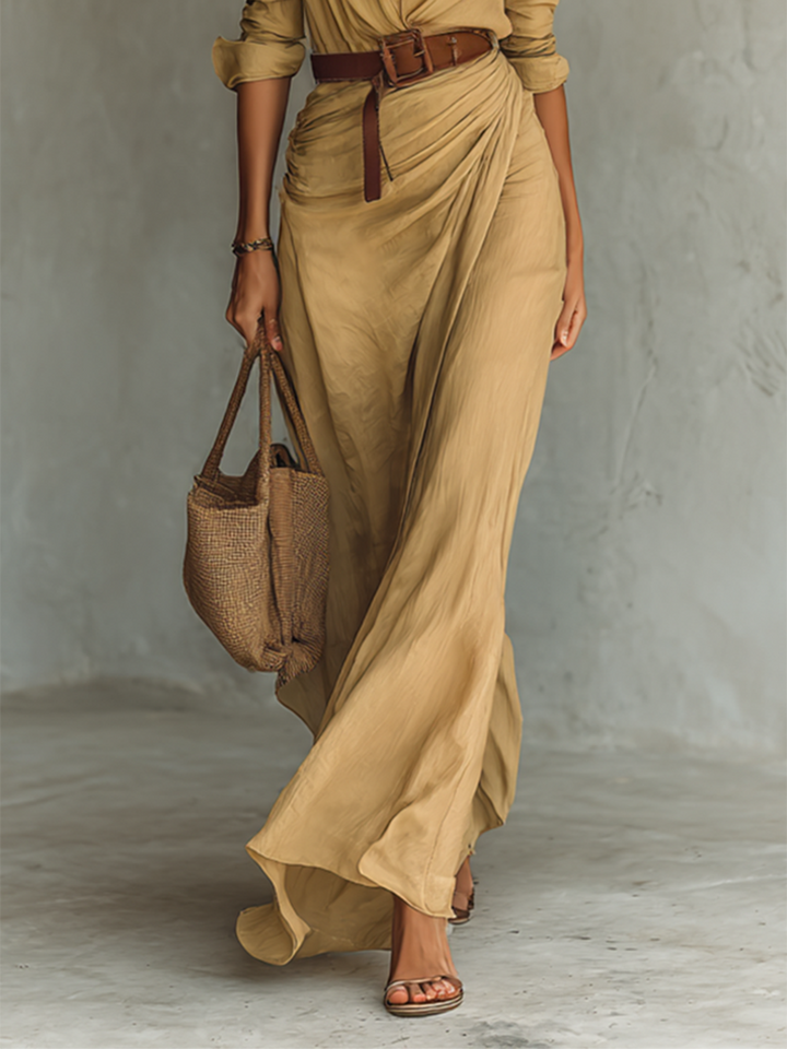 Solène | Robe longue chemise élégante
