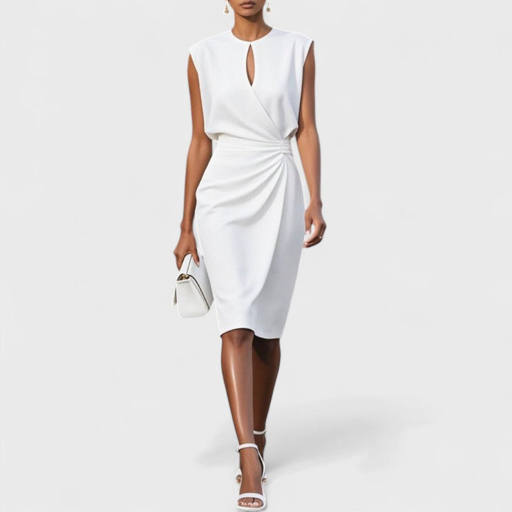 Ariane | Robe midi drapée élégante