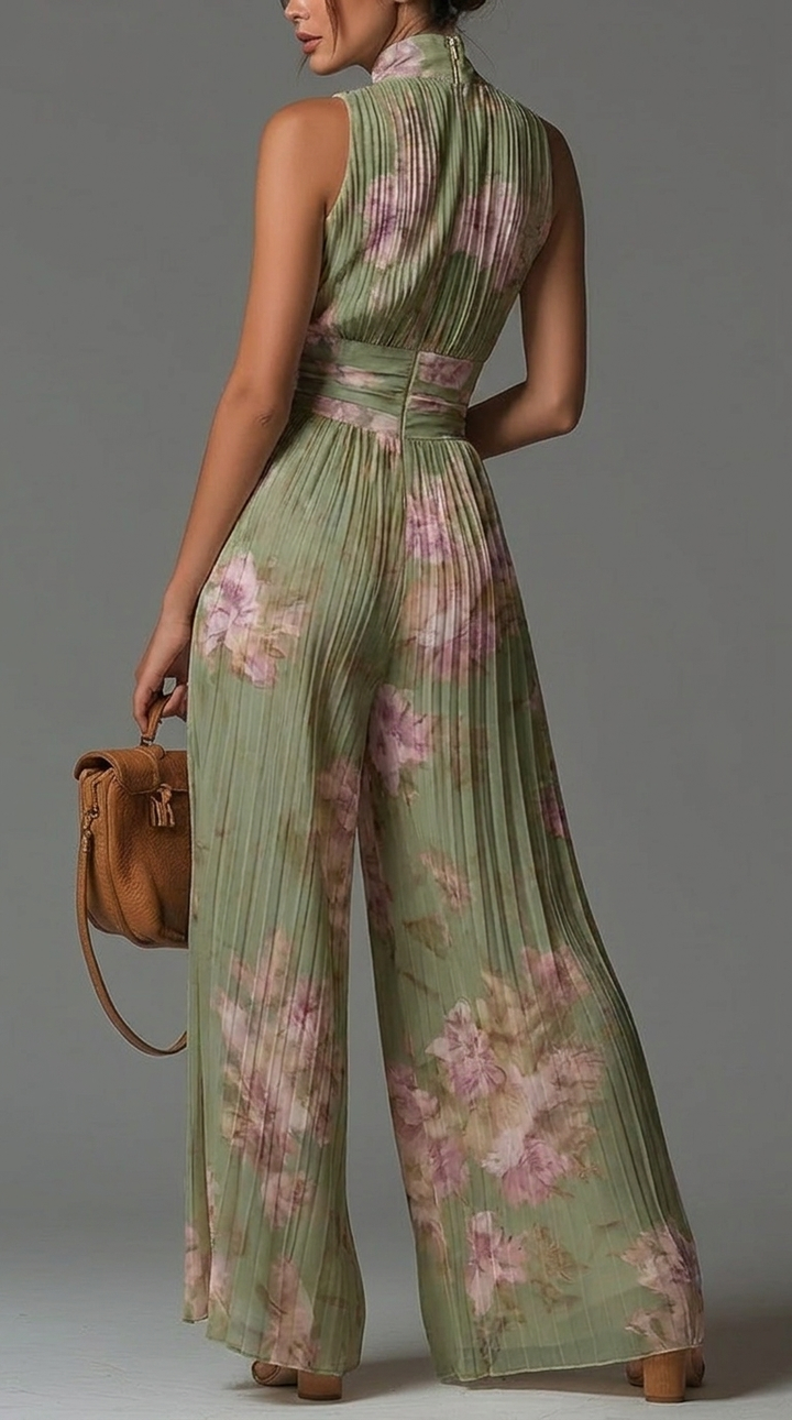 Ariane | Combinaison fluide en chiffon plissé