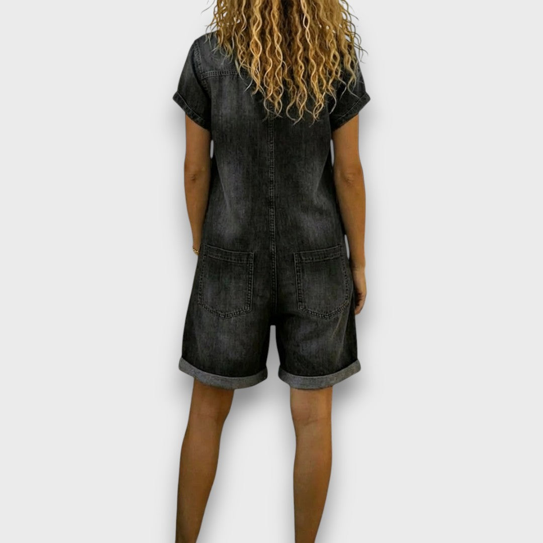 Jeanne | Combishort vintage effet denim