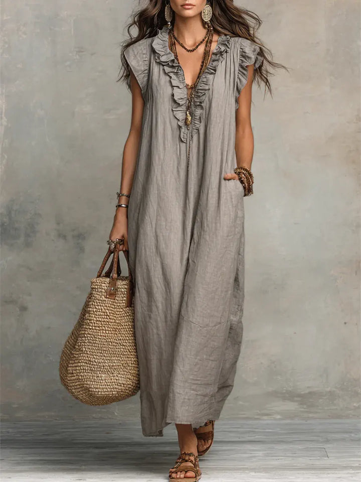 Josette | Elegant Ruffle Maxi Dress