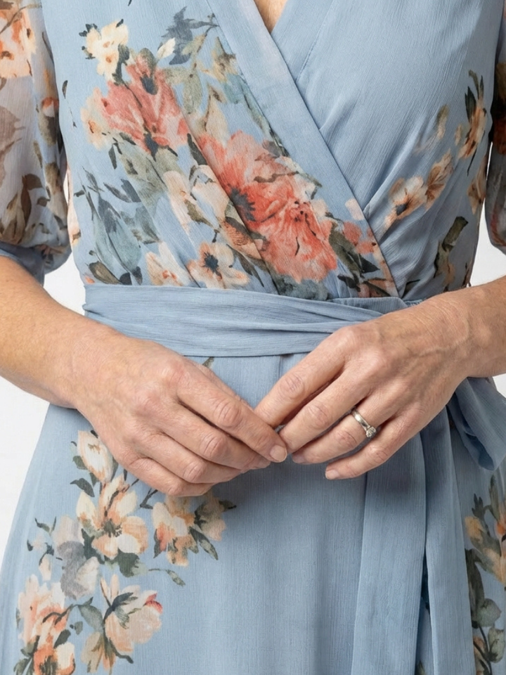 Élodie | Robe maxi florale croisée